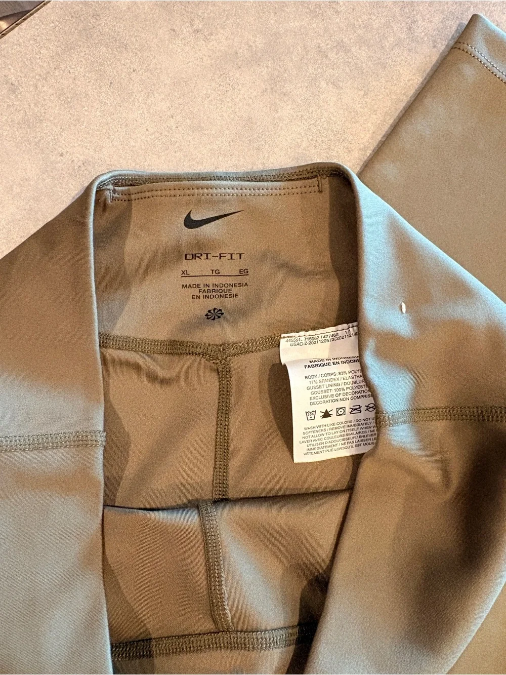 High-Rise Olive Green Girl’s Active Leggings